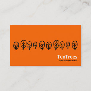 Cartão De Visita Dez Árvores - Preto e Branco em Laranja