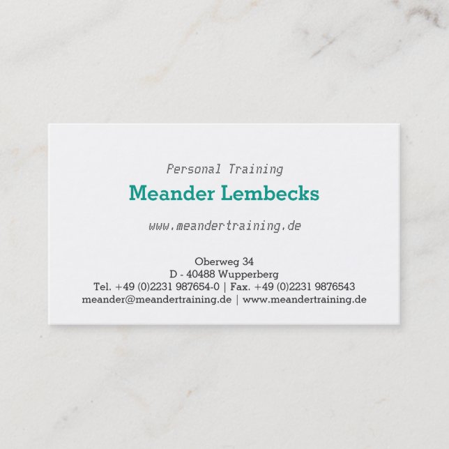 Cartão De Visita Dezent mit Punkt (Frente)