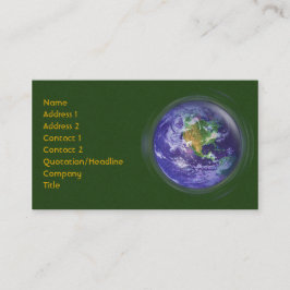 Cartão De Visita Dia da Terra do globo 3D