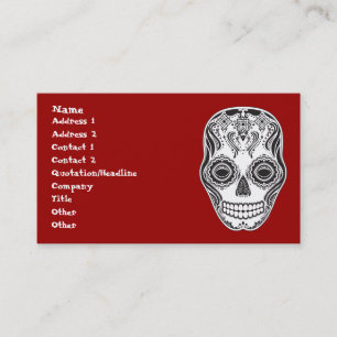 Cartão De Visita Dia de los Muertos Aquela Rapariga Skull