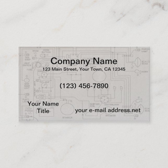 Cartão De Visita Diagramas esquemáticos elétricos (Frente)