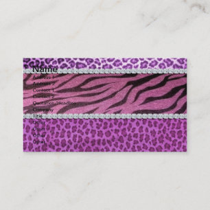 Cartão De Visita Diamante animal roxo feminino bonito do impressão