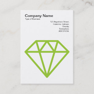 Cartão De Visita Diamante - Verde marciano sobre branco