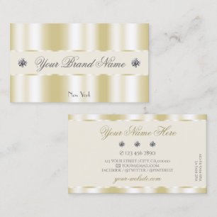 Cartão De Visita Diamantes de Luxo Luxuoso e Dourados Shimmery
