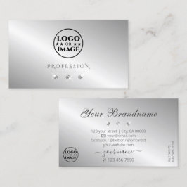 Cartão De Visita Diamantes de Silver Sparkle luxuosos Adicionar Log