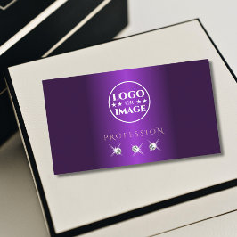 Cartão De Visita Diamantes Dourados do Rosa Roxo de luxo com logoti