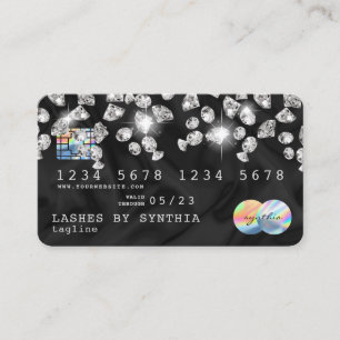 Cartão De Visita Diamantes Holográficos de Drillup Estipulados com