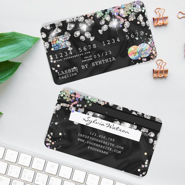 Cartão De Visita Diamantes Holográficos de Drillup Estipulados com  (Criador carregado)