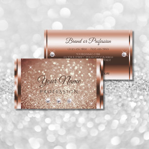 Cartão De Visita Diamantes Luxuosos de Estrelas Glitter Douradas