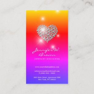 Cartão De Visita Diamantes Rosa Amarelos jóias luxo