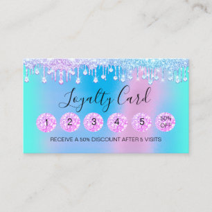 Cartão De Visita Diamantes rosa Eyelash Esteticista de Lealdade 6