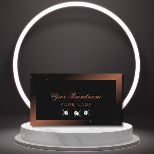 Cartão De Visita Diamantes Vermelhos Vermelhos Negros de Luxo Elega