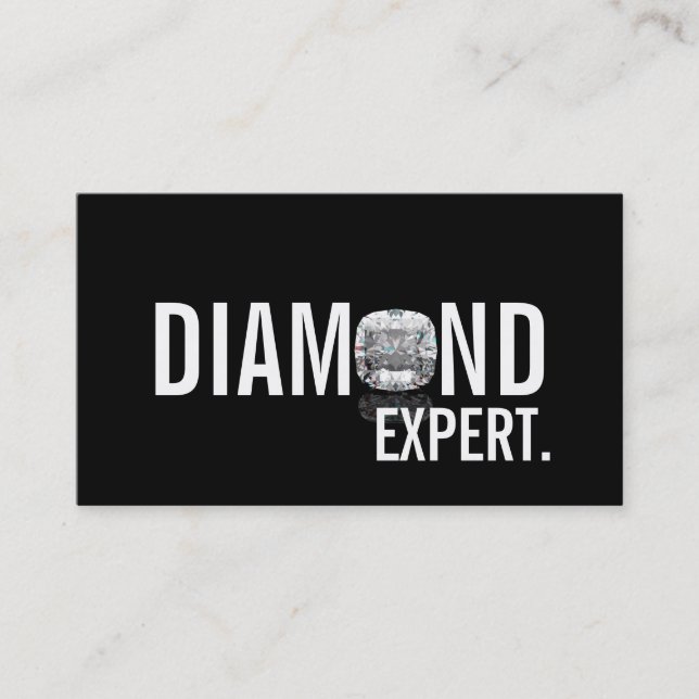 Cartão De Visita Diamond Expert Jewelry Dourado Silver (Frente)