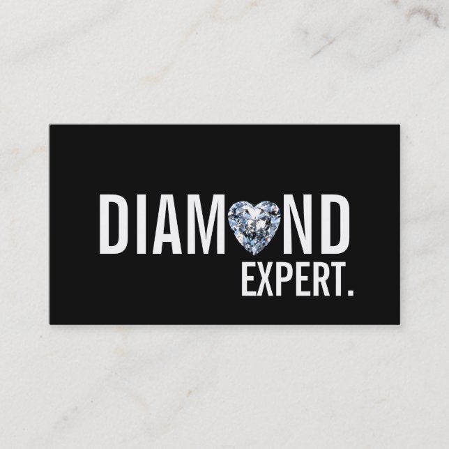 Cartão De Visita Diamond Expert Jewelry Dourado Silver (Frente)