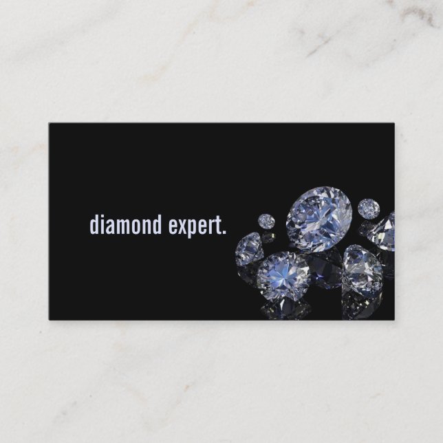Cartão De Visita Diamond Expert Jewelry Dourado Silver (Frente)