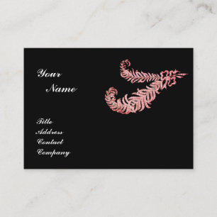 Cartão De Visita DIAMONY FEATHERS MONOGRAM, rosa