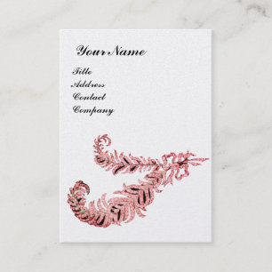 Cartão De Visita DIAMONY FEATHERS MONOGRAM, rosa, pérola