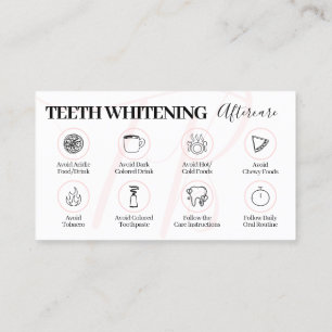 Cartão De Visita Dicas de Cuidados Pós-Clareamento Dental Pink Beau