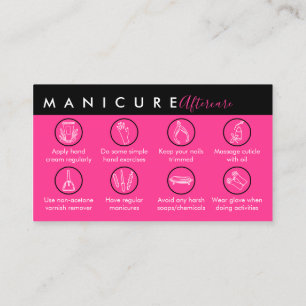 Cartão De Visita dicas de cuidados posteriores com manicure Neon Ro