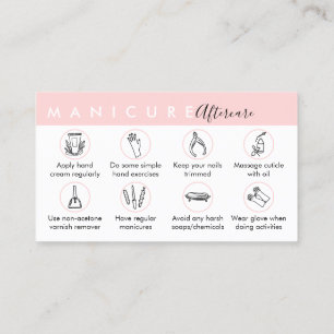 Cartão De Visita Dicas principais de cuidados posteriores à manicur
