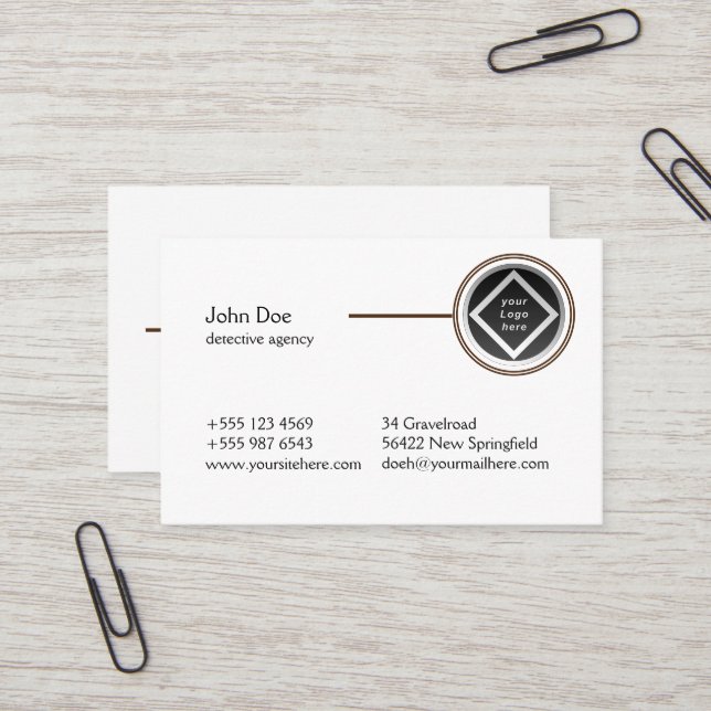 Cartão De Visita Die professionelle Visitenkarte für Detekteien (Frente/Verso In Situ)