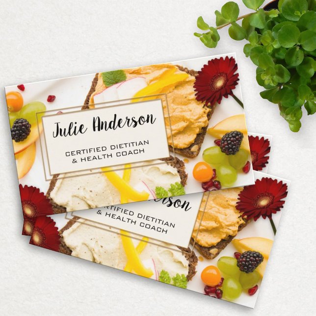 Cartão De Visita Dietitian Nutritionist Health Coach Business Card (Criador carregado)