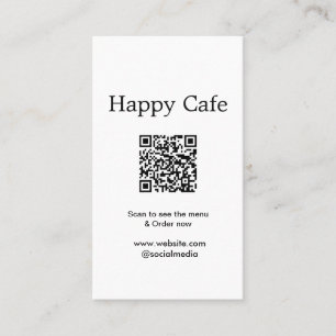 Cartão De Visita Digitalização do restaurante Café para ver o pedid