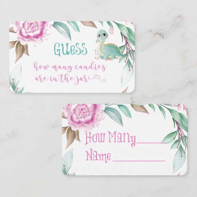 Cartão De Visita Dinossauro Gelado, Pia Rosa Quantas Canas Há Em Um (Frente/Verso)