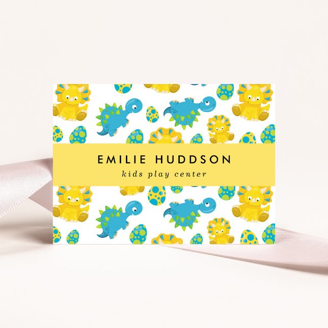 Cartão De Visita Dinossauros Bons, Kids Play Center, Centro de Ativ (Criador carregado)