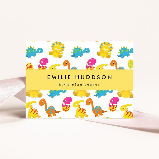 Cartão De Visita Dinossauros Bons, Kids Play Center, Centro de Ativ (Criador carregado)