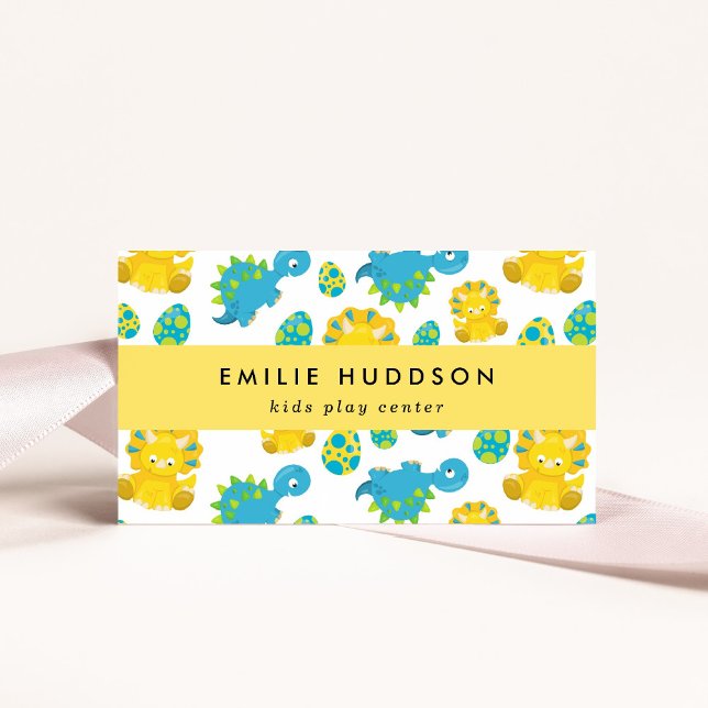 Cartão De Visita Dinossauros Bons, Kids Play Center, Centro de Ativ (Criador carregado)