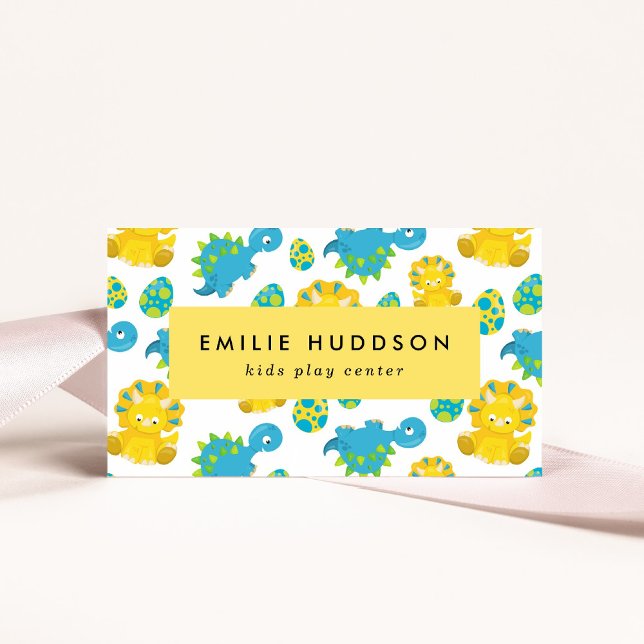 Cartão De Visita Dinossauros Bons, Kids Play Center, Centro de Ativ (Criador carregado)