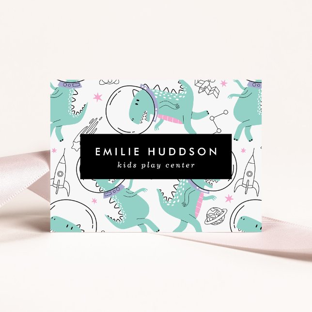 Cartão De Visita Dinossauros Espaciais, Kids Play Center, Centro de (Criador carregado)