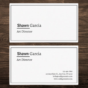 Cartão De Visita Diretor de Arte Monocromática Elegante