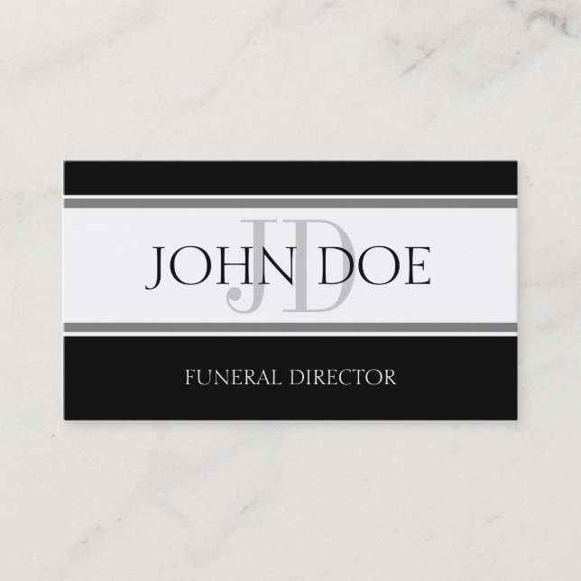 Cartão De Visita Diretor Funeral Stripe W/W (Frente)