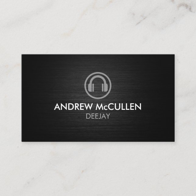 Cartão De Visita Disc Jockey Deejay DJ Heaphones Icon  (Frente)