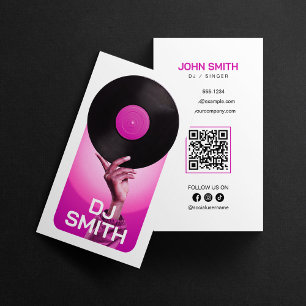 Cartão De Visita Disc Jockey DJ Sinalizador Produtor Musical Vinil