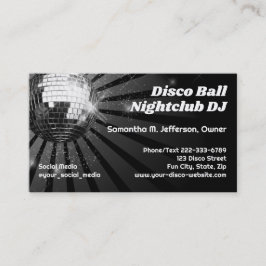 Cartão De Visita Disco Ball Night Club DJ Disk Dance Party