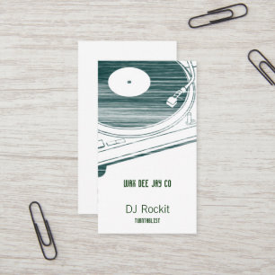 Cartão De Visita Disco de Jockey Turntable Scratch