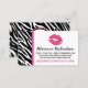 Cartão De Visita Distribuidor de Lipstick Zebra, Cinza Rosa, (Frente/Verso)