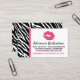 Cartão De Visita Distribuidor de Lipstick Zebra, Cinza Rosa, (Frente/Verso In Situ)