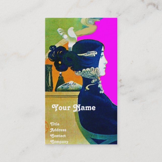 Cartão De Visita DIVA EM AZUL MONOGRAM Beauty Salon ,Makeup Artist (Frente)