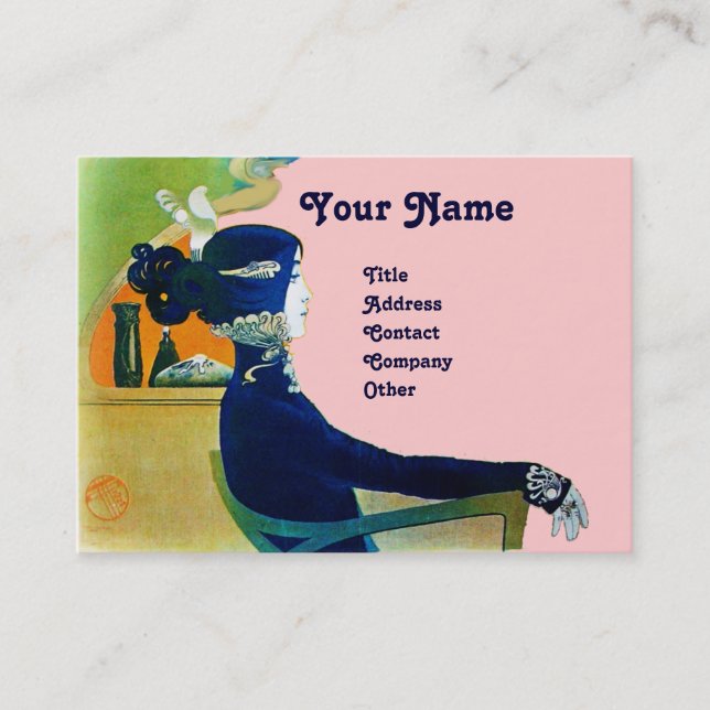 Cartão De Visita DIVA EM AZUL MONOGRAM Beauty Salon ,Makeup Artist (Frente)