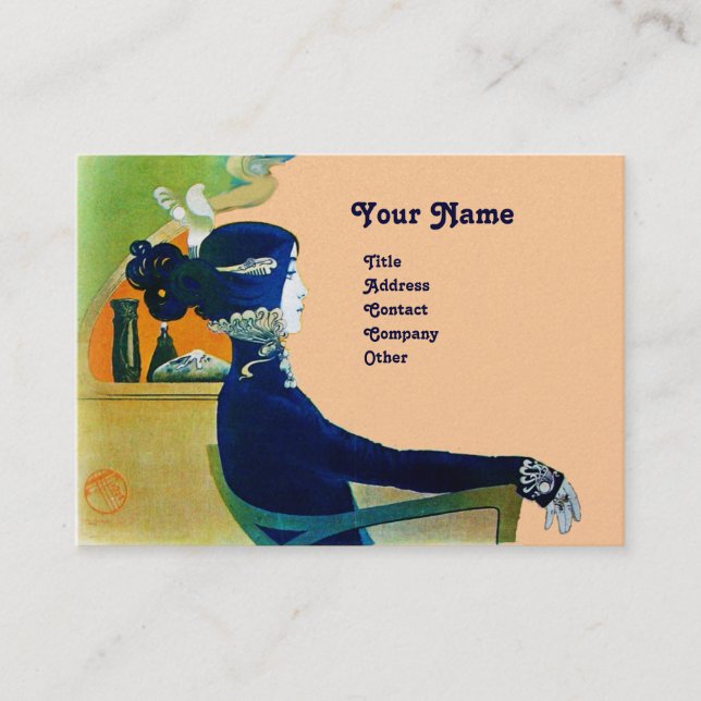 Cartão De Visita DIVA EM AZUL MONOGRAM Beauty Salon ,Makeup Artist (Frente)