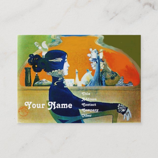 Cartão De Visita DIVA EM AZUL MONOGRAM Beauty Salon ,Makeup Artist (Frente)