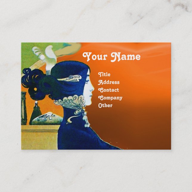 Cartão De Visita DIVA EM AZUL MONOGRAM Beauty Salon ,Makeup Artist (Frente)