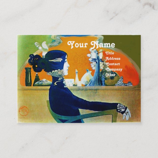 Cartão De Visita DIVA EM AZUL MONOGRAM Beauty Salon ,Makeup Artist (Frente)