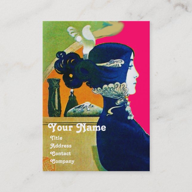 Cartão De Visita DIVA EM AZUL MONOGRAM Beauty Salon ,Makeup Artist (Frente)