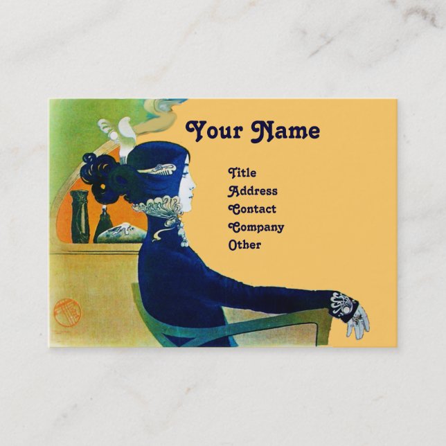 Cartão De Visita DIVA EM AZUL MONOGRAM Beauty Salon ,Makeup Artist (Frente)