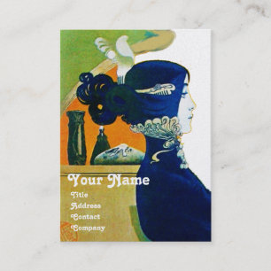 Cartão De Visita DIVA no salão de beleza AZUL do MONOGRAMA,